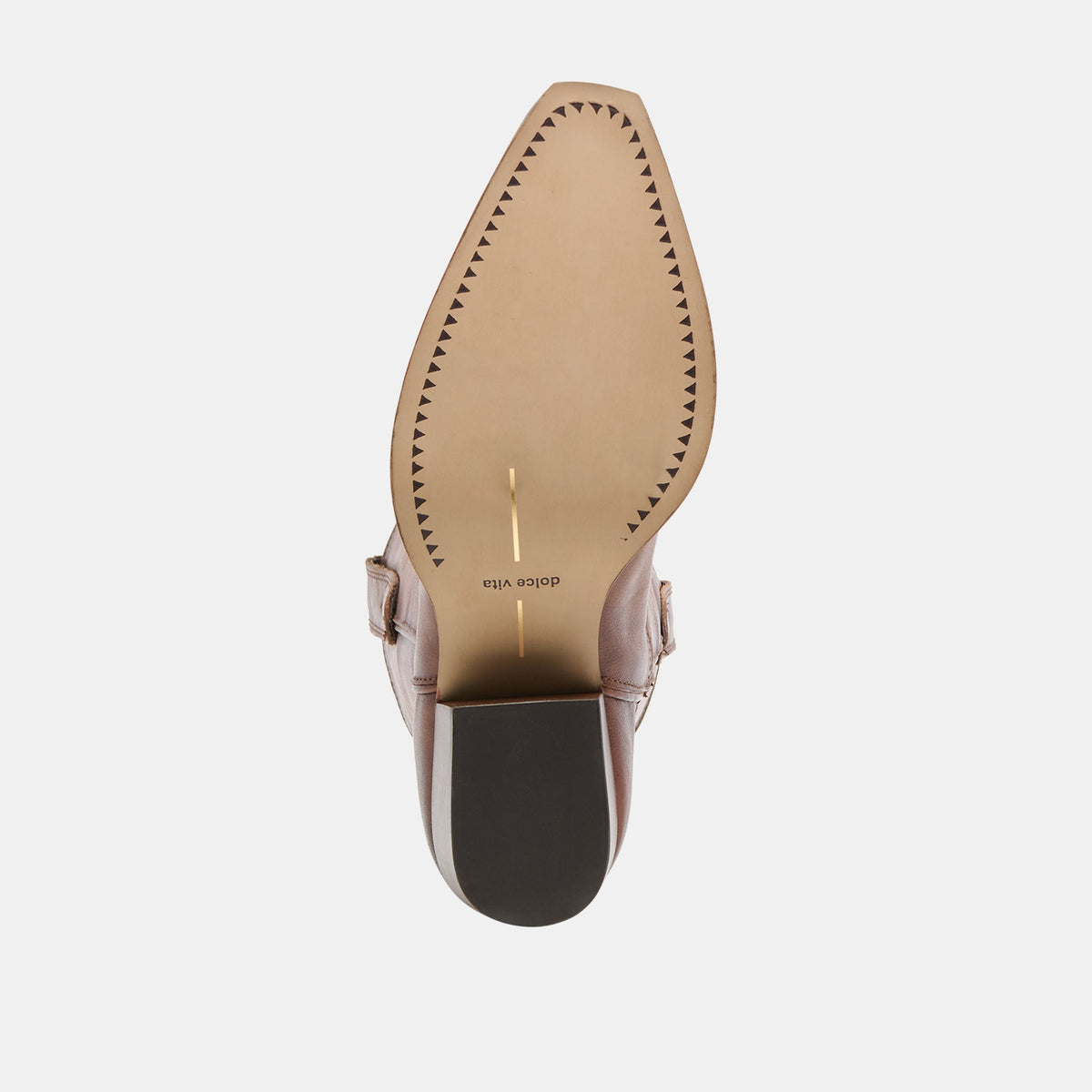 VIGLA Chestnut Leather Pointed-Toe Western Boots | Dolce Vita
