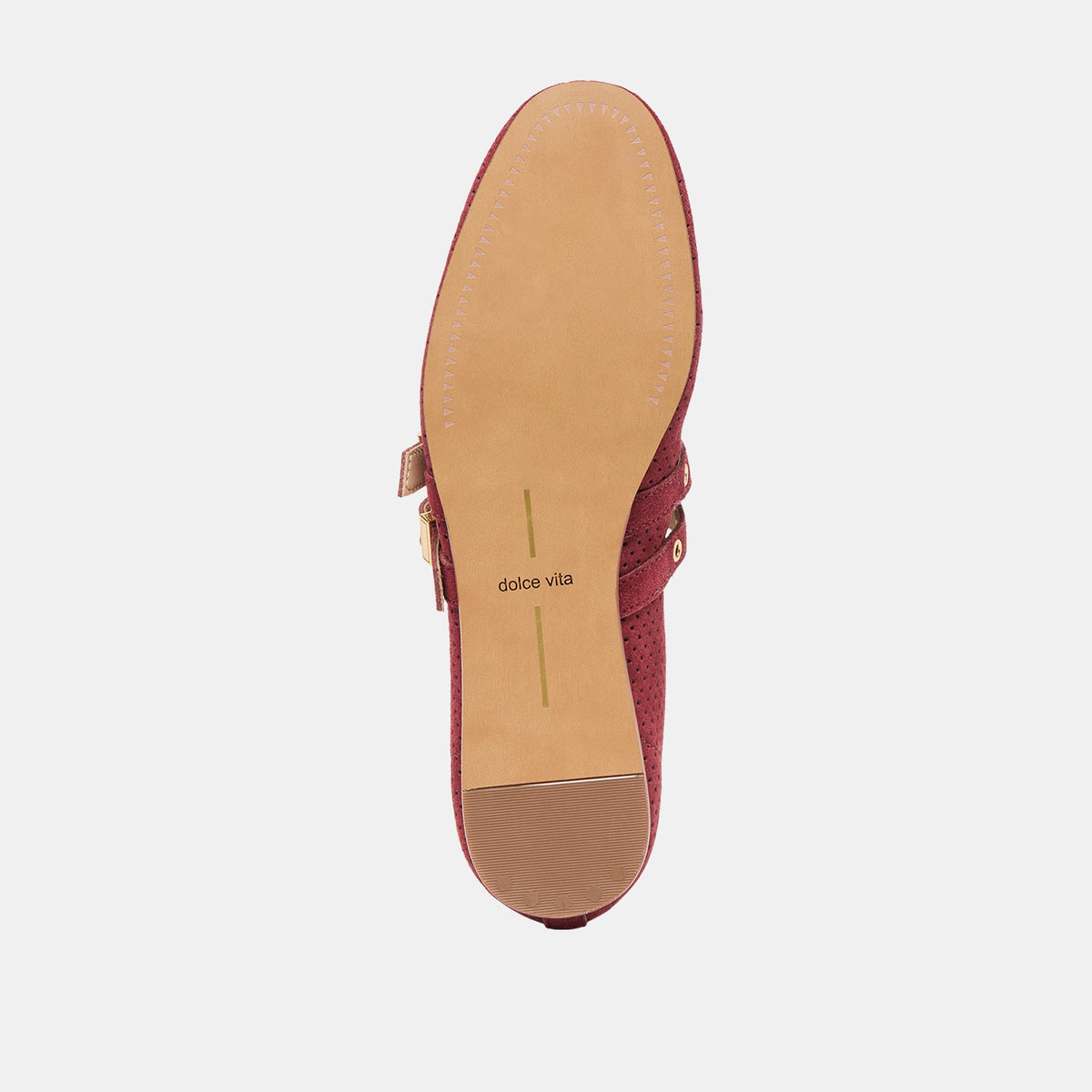 Baylee Grommet Oxblood Perforated Suede Ballet Flats | Dolce Vita