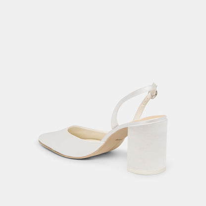 Carel True White Satin High Heels | Dolce Vita