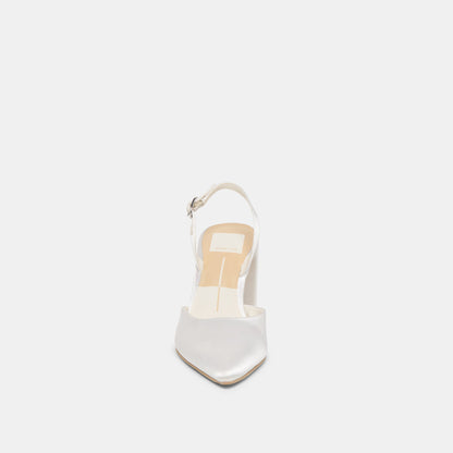 Carel True White Satin High Heels | Dolce Vita
