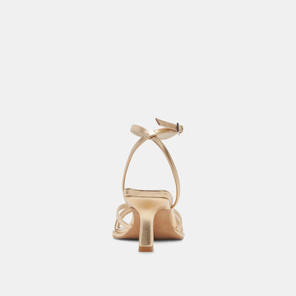 Manji Light Gold Metallic Leather Heels | Dolce Vita