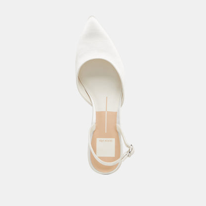 Carel Off White Satin Heels | Dolce Vita