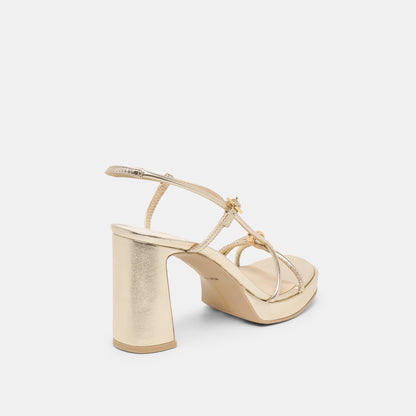 Odete Gold Leather Heels | Dolce Vita