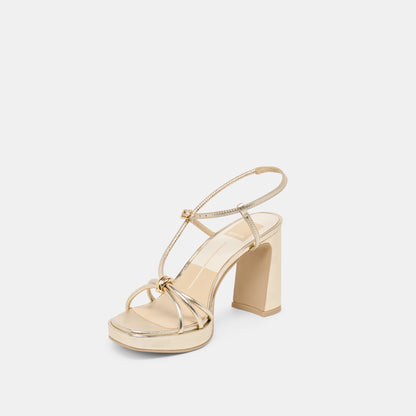 Odete Gold Leather Heels | Dolce Vita