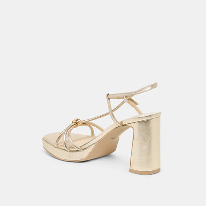 Odete Gold Leather Heels | Dolce Vita