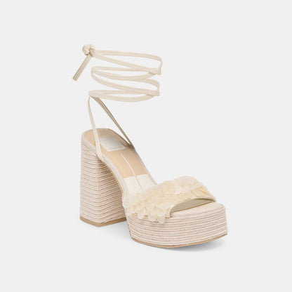 Dorthy Confetti Ivory Leather Heels | Dolce Vita