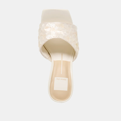 Nandy Confetti Ivory Sequin Heels | Dolce Vita
