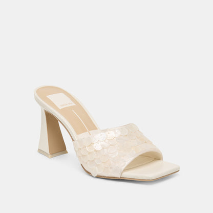 Nandy Confetti Ivory Sequin Heels | Dolce Vita