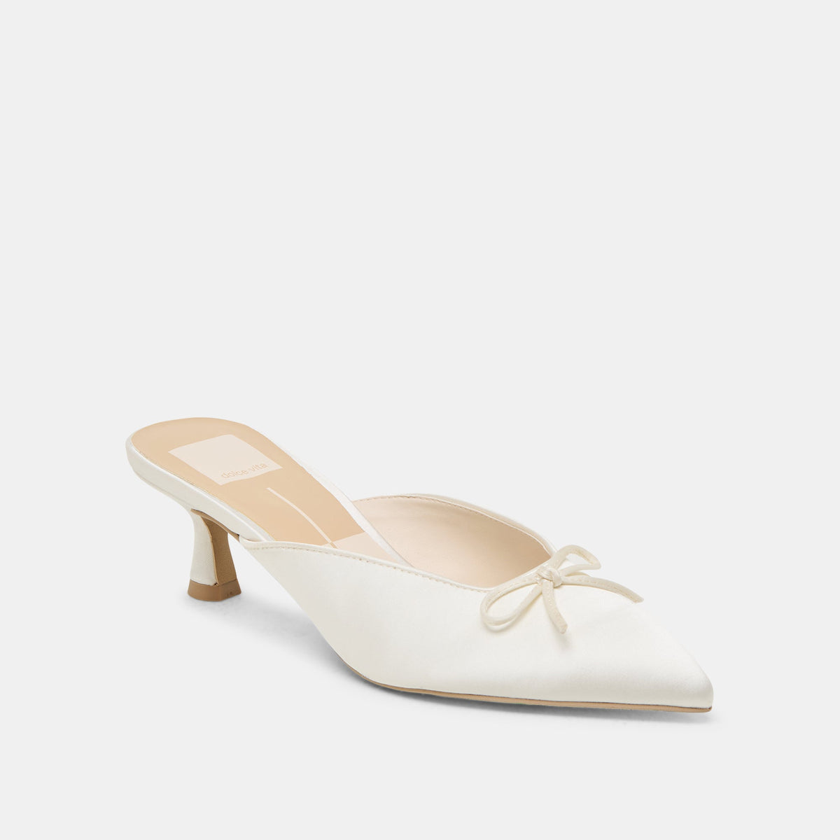 Cleo Off White Satin Heels | Dolce Vita