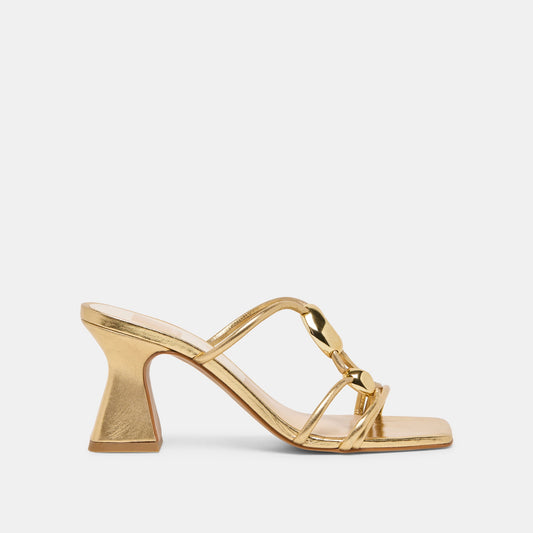 Alayna Gold Leather Heels | Dolce Vita