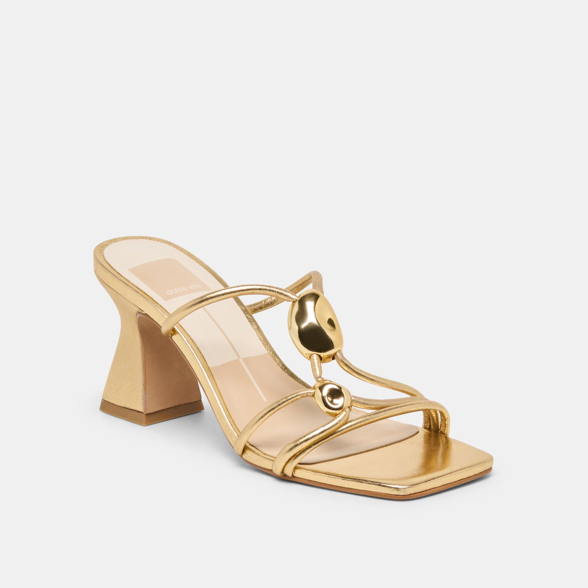 Alayna Gold Leather Heels | Dolce Vita
