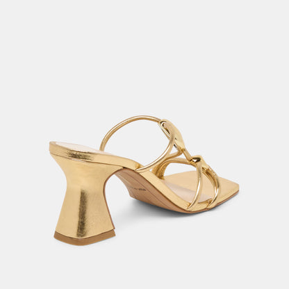 Alayna Gold Leather Heels | Dolce Vita