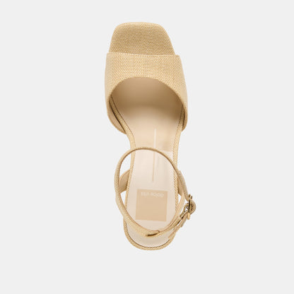 Felica Natural Raffia Heels | Dolce Vita