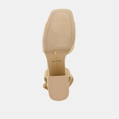 Felica Natural Raffia Heels | Dolce Vita
