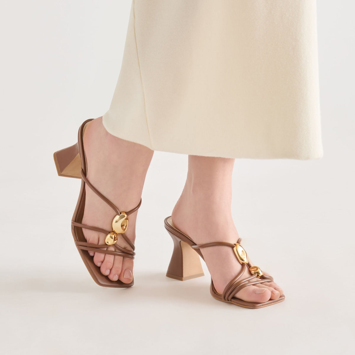 Alayna Cognac Leather Heels | Dolce Vita