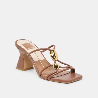 Alayna Cognac Leather Heels | Dolce Vita