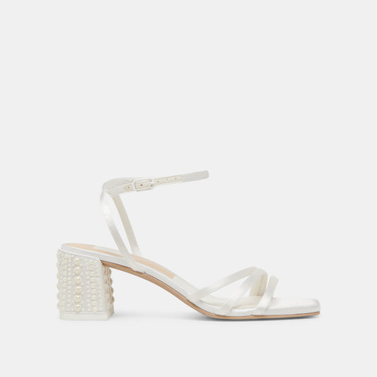 YSABEL PEARL HEELS TRUE WHITE SATIN
 – Dolce Vita | Dolce Vita