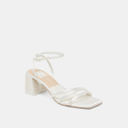 YSABEL PEARL HEELS TRUE WHITE SATIN
 – Dolce Vita | Dolce Vita