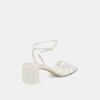 YSABEL PEARL HEELS TRUE WHITE SATIN
 – Dolce Vita | Dolce Vita