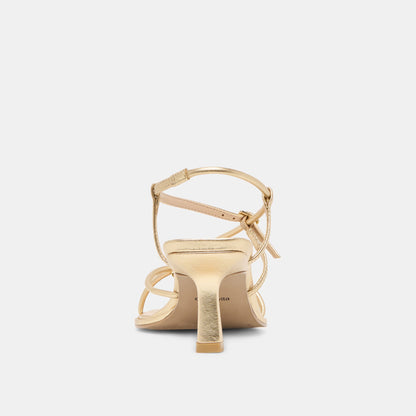 Mylee Gold Distressed Leather Heels | Dolce Vita