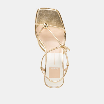 Mylee Gold Distressed Leather Heels | Dolce Vita
