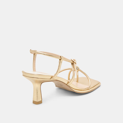 Mylee Gold Distressed Leather Heels | Dolce Vita
