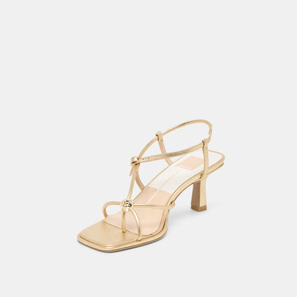 Mylee Gold Distressed Leather Heels | Dolce Vita