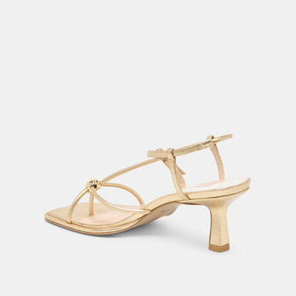 Mylee Gold Distressed Leather Heels | Dolce Vita