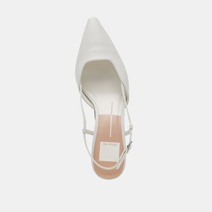Odela White Leather Heels | Dolce Vita