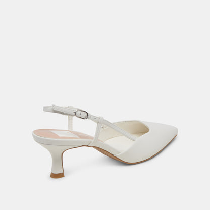 Odela White Leather Heels | Dolce Vita