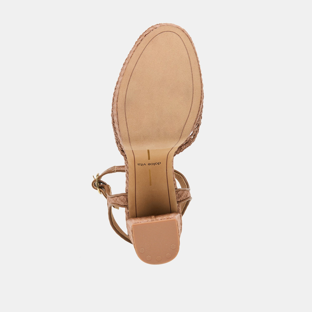 Gero Mid Brown Woven Raffia Heels | Dolce Vita