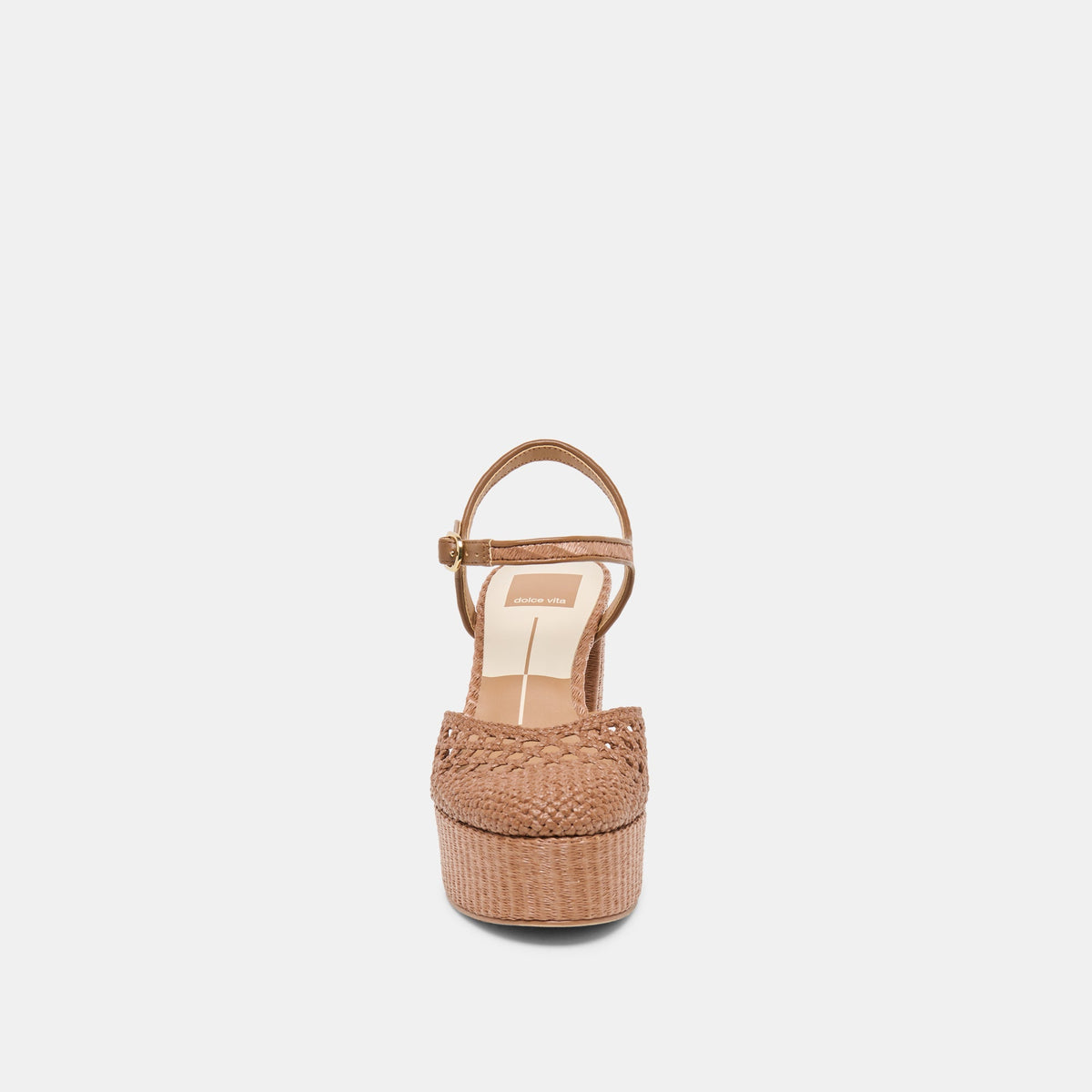 Gero Mid Brown Woven Raffia Heels | Dolce Vita
