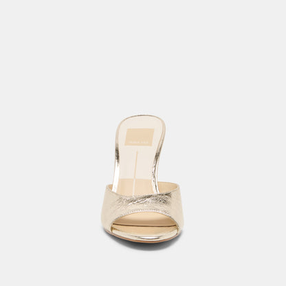 Rosha Platinum Distressed Leather Heels | Dolce Vita