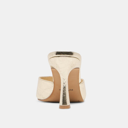 Rosha Platinum Distressed Leather Heels | Dolce Vita