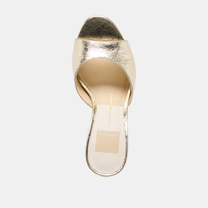 Rosha Platinum Distressed Leather Heels | Dolce Vita