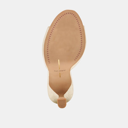 Rosha Platinum Distressed Leather Heels | Dolce Vita