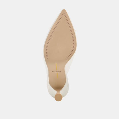 Cleo High Off White Satin Heels | Dolce Vita