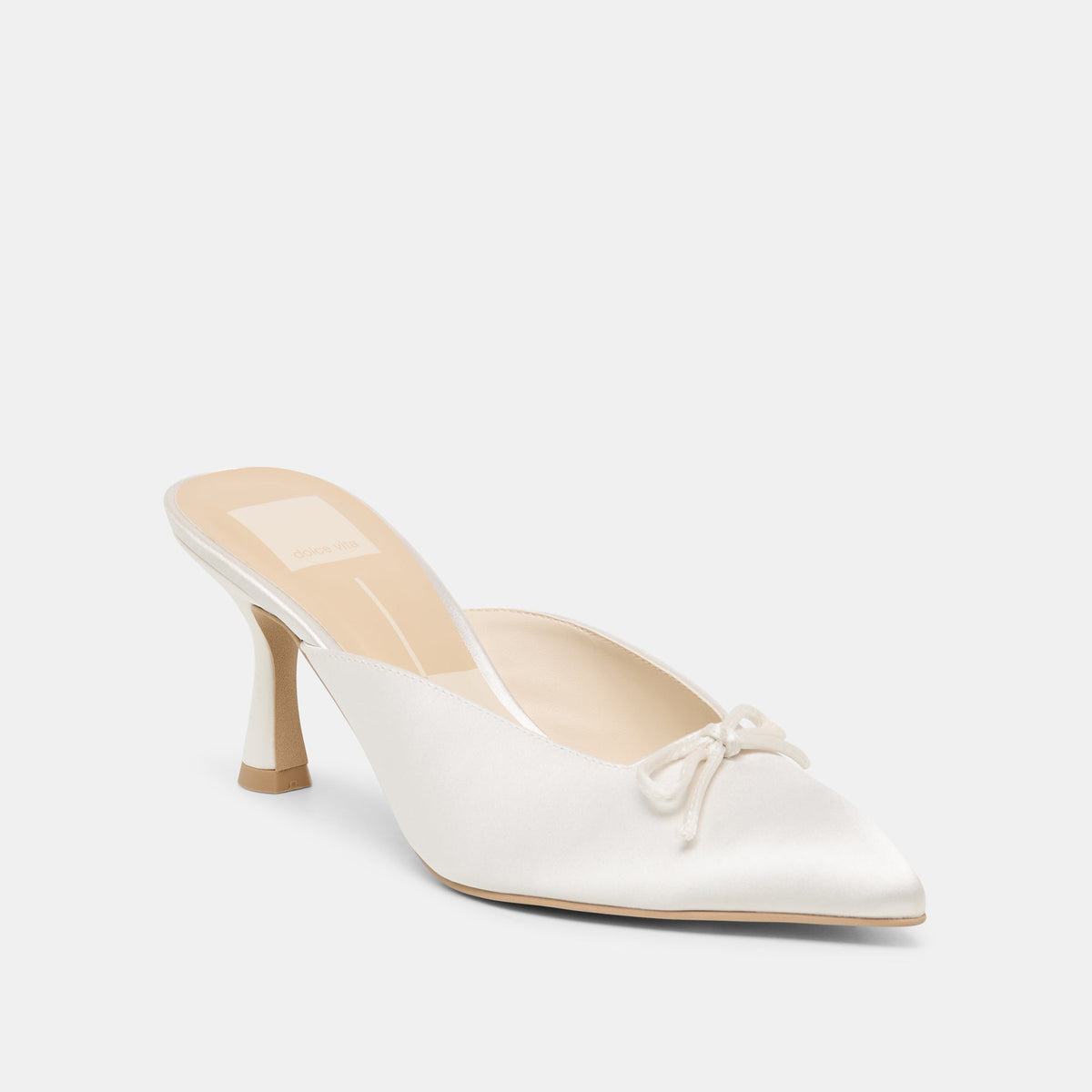 Cleo High Off White Satin Heels | Dolce Vita