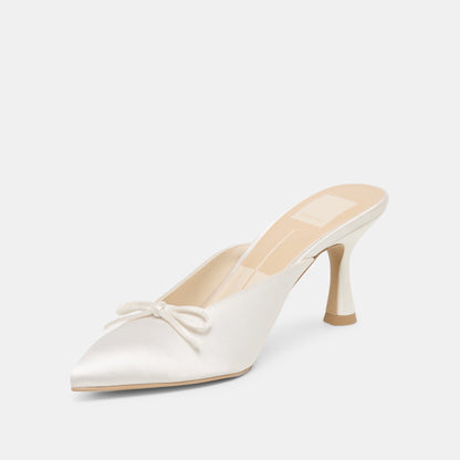 Cleo High Off White Satin Heels | Dolce Vita