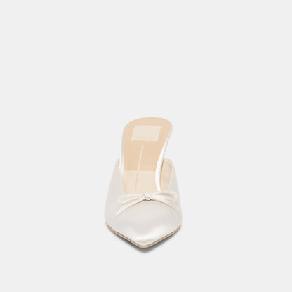 Cleo High Off White Satin Heels | Dolce Vita