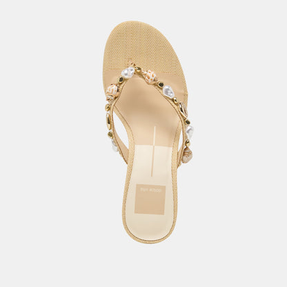 Daksie Lt Natural Raffia Heels | Dolce Vita
