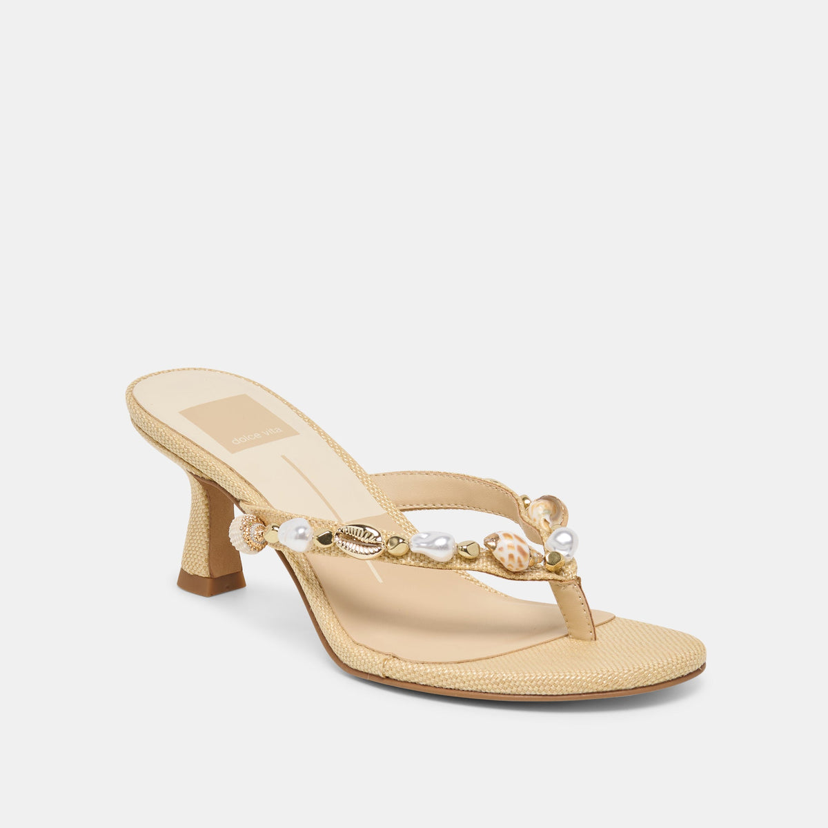 Daksie Lt Natural Raffia Heels | Dolce Vita