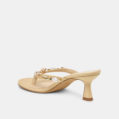 Daksie Lt Natural Raffia Heels | Dolce Vita