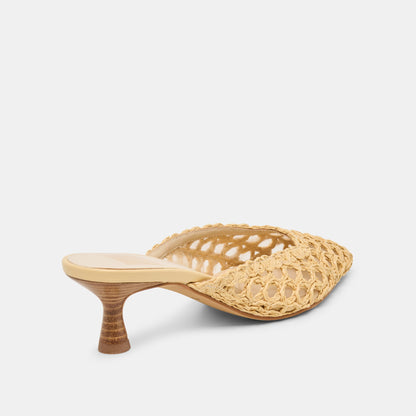 Cleo Loop Natural Raffia Heels | Dolce Vita