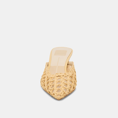 Cleo Loop Natural Raffia Heels | Dolce Vita