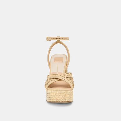 Danila Lt Natural Cross Hatch Raffia Heels | Dolce Vita