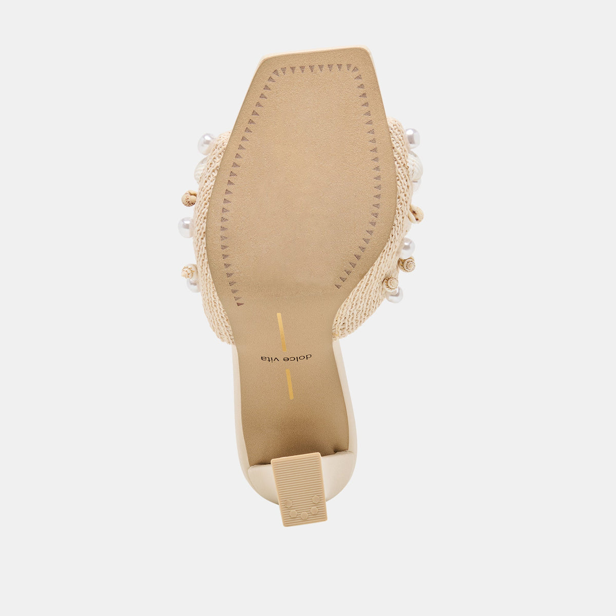 Tylah Oatmeal Beaded Raffia Heels | Dolce Vita