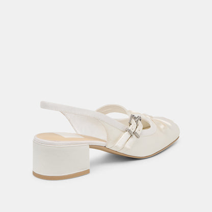 Loris True White Satin Heels | Dolce Vita