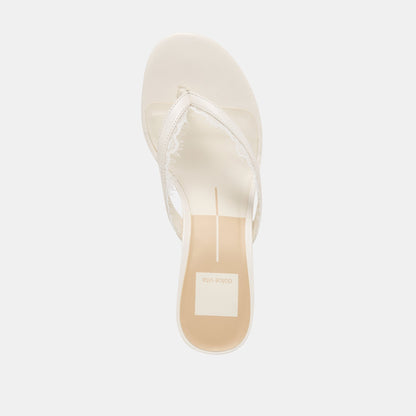Daksie Lace True White Leather Heels | Dolce Vita