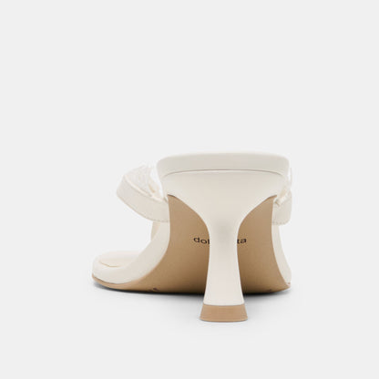 Daksie Lace True White Leather Heels | Dolce Vita